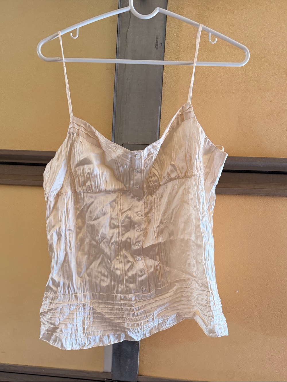 Silky Ivory Button-Front Cami Top